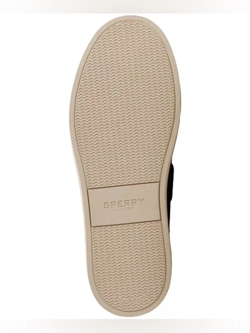 Sperry Navy Leather Two-Eye Boat Shoe with Cream Sole